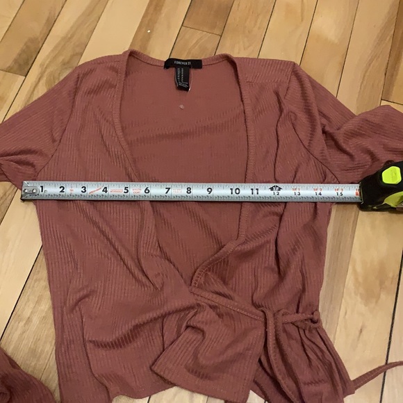 CLOSET CLEAN OUT Ribbed Wrap Front Shirt - Picture 5 of 6